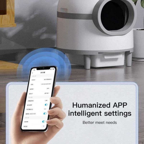 ⁦Wholesale Custom Intelligent APP Control Extra Large Pet Waste Disposal Automatic Self-Cleaning Smart Cat Toilet Litter Box For Cats 116-5910⁩ - الصورة ⁦5⁩
